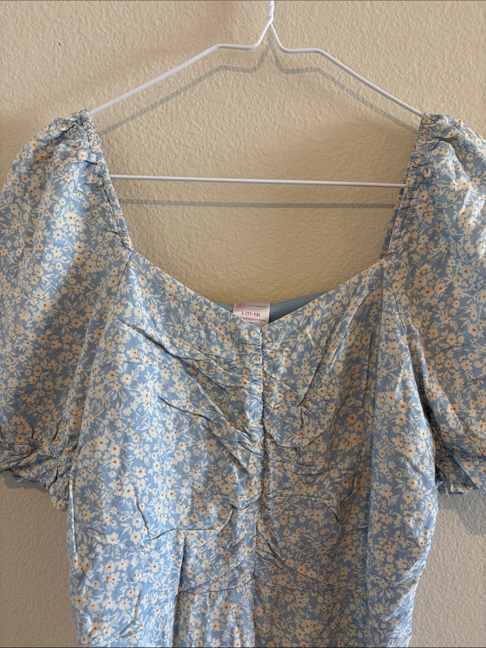 Blue Dress with white and orange flowers 💐 - Picture 5 of 6